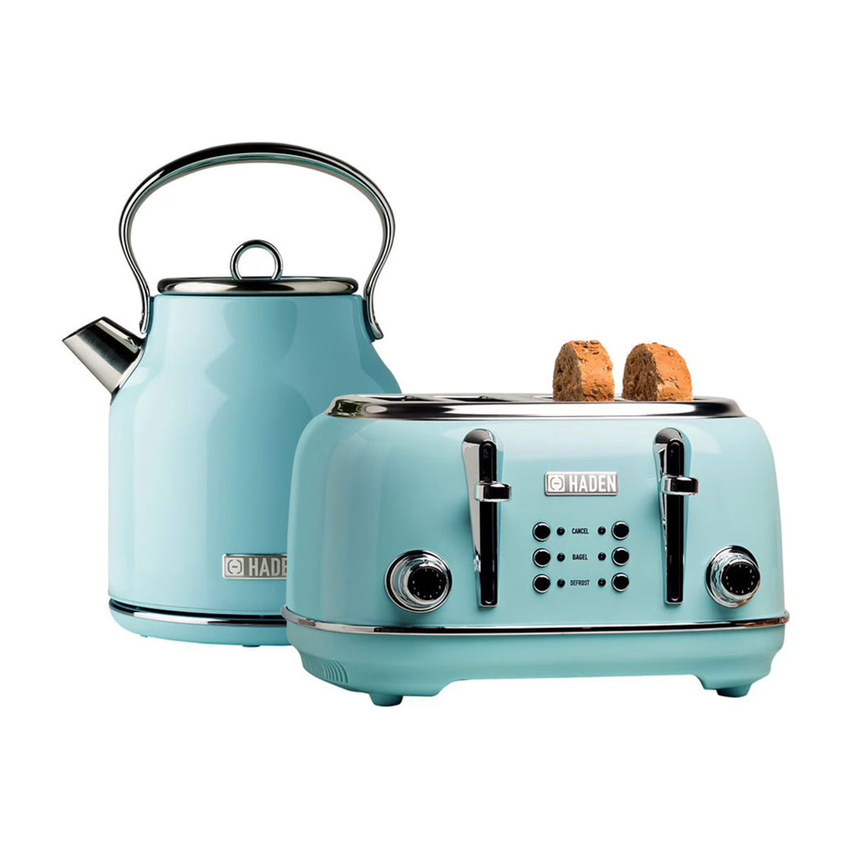 Haden Heritage 1500 1.7 Electric Kettle, Matte Black Finish with Copper Accents