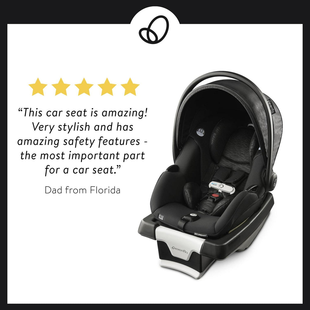 Evenflo Gold SensorSafe SecureMax 35 lbs Infant Car Seat. Garnet Red