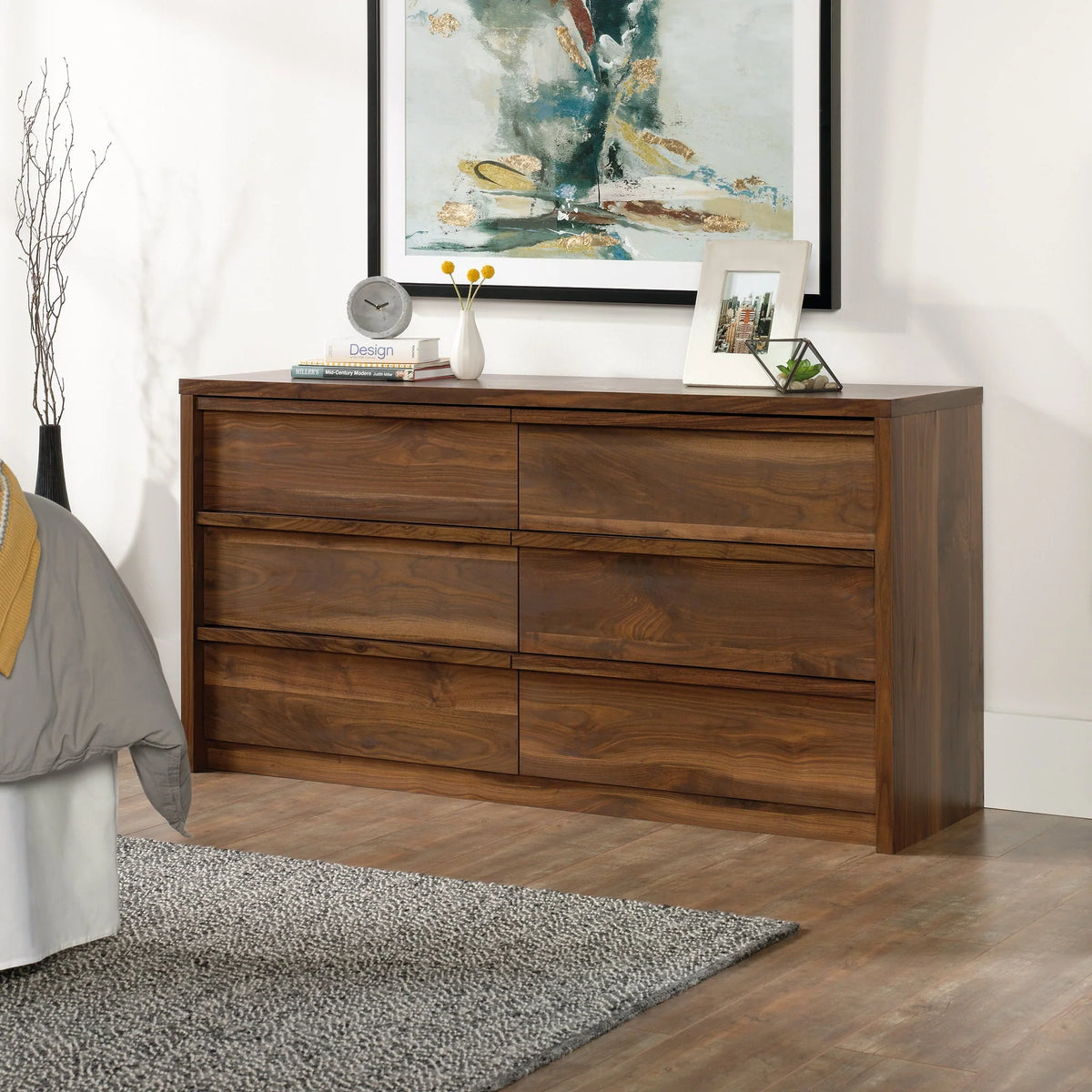 Better Homes and Gardens Montclair 6-Drawer Dresser, Vintage Walnut Finish