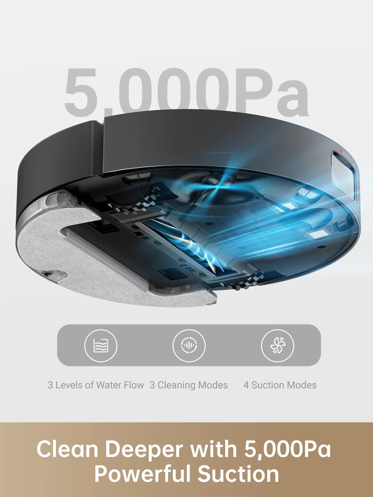 Dreame 3-in-1 Robot Vacuum and Mop, Advanced AI and LiDAR Navigation, Self-Emptying Base, D10s Plus