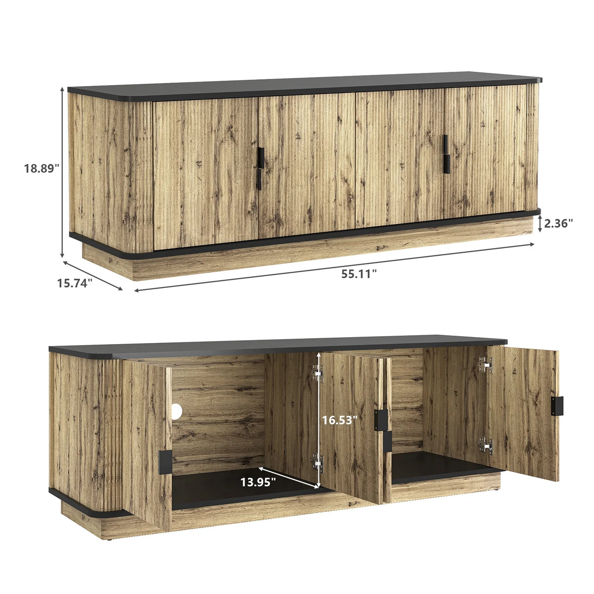 TV Stand, Modern Entertainment Center for TVs Up to 75 inch