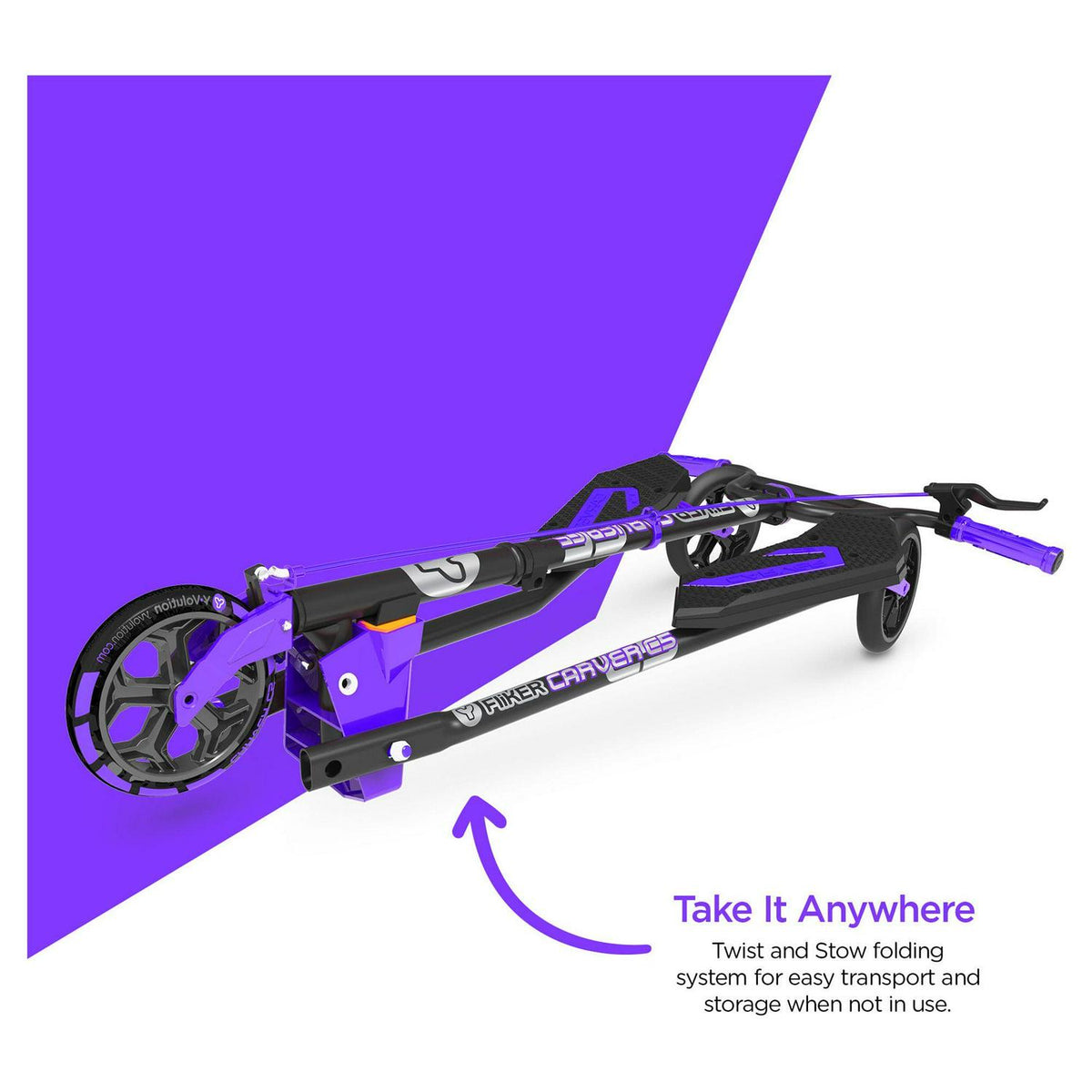Yvolution Y Fliker C5. Foldable Drift Swing Scooter Kids Age 9+ Years. Purple. Unisex. Weight 24lbs
