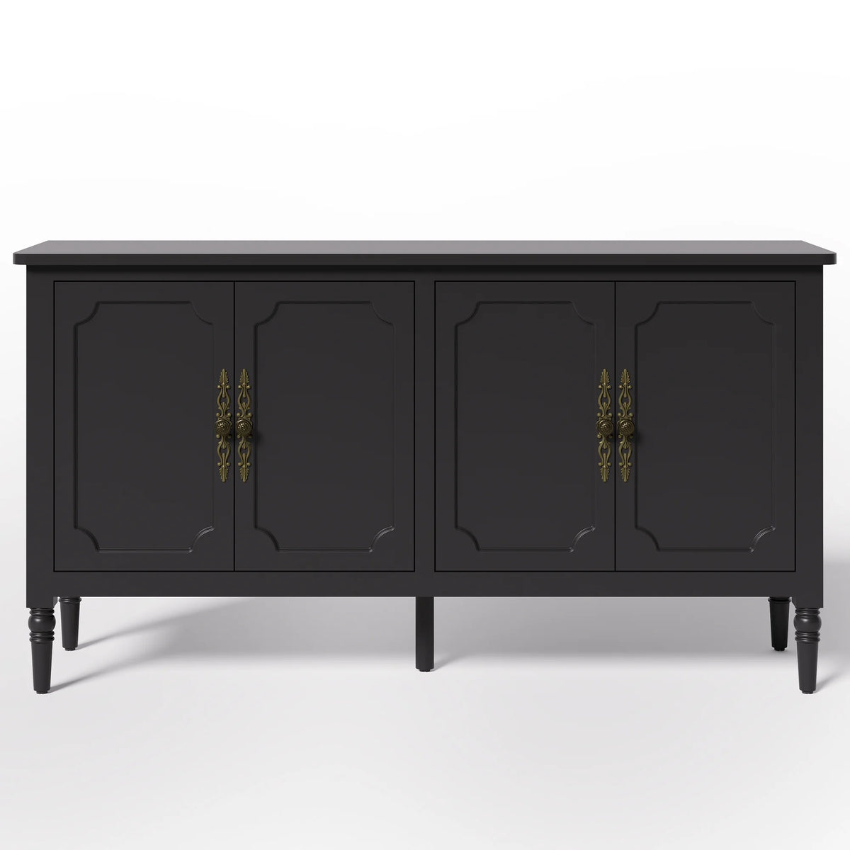 May in Color Console Cabinet, 58'' Wood Sideboard Buffet Cabinet with Storage & 4 Doors, Mid Century Modern Pantry Cabinet for Entryway, Living Room, Bedroom, Dining Room, Green