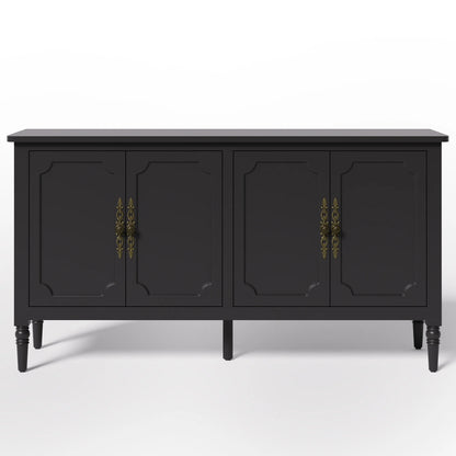 May in Color Console Cabinet, 58'' Wood Sideboard Buffet Cabinet with Storage & 4 Doors, Mid Century Modern Pantry Cabinet for Entryway, Living Room, Bedroom, Dining Room, Green