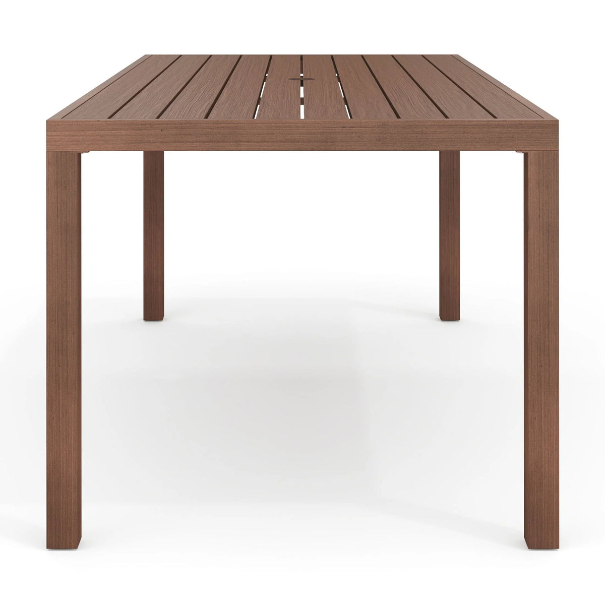 Martha Stewart 71" Indoor-Outdoor Patio Table with Gray Brushed Woodgrain Aluminum Finish