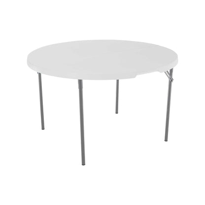 Lifetime 48 inch Round Fold-in-Half Table, Indoor/Outdoor Essential, White Granite (280064)