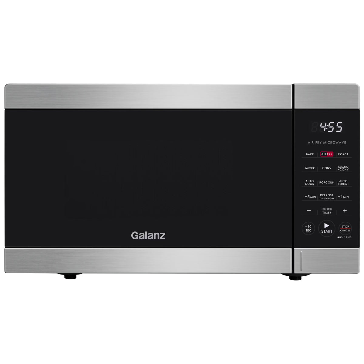 Galanz 0.9 Cu ft Air Fry Countertop Microwave, 900 Watts, Stainless Steel, New