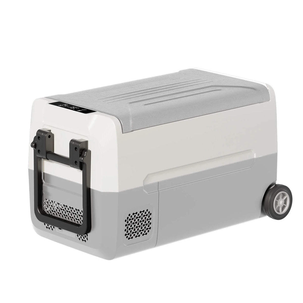 DISHUP 12V Portable Car Refrigerator, 53QT(50L) Electric Cooler with Dual Zone,DC & AC,Ideal for RV, Camping, Travel, Truck