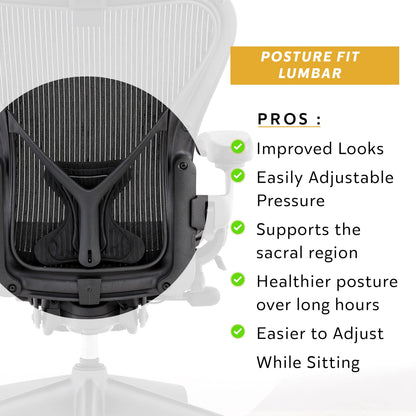 Herman Miller Aeron Chair Size B (𝙍𝙚𝙛𝙪𝙧𝙗𝙞𝙨𝙝𝙚𝙙) �?Fully Loaded PostureFit Clip‑Latch Adjustable Arms and 12‑Year Warranty along with 3 Yr Mechanical Warranty