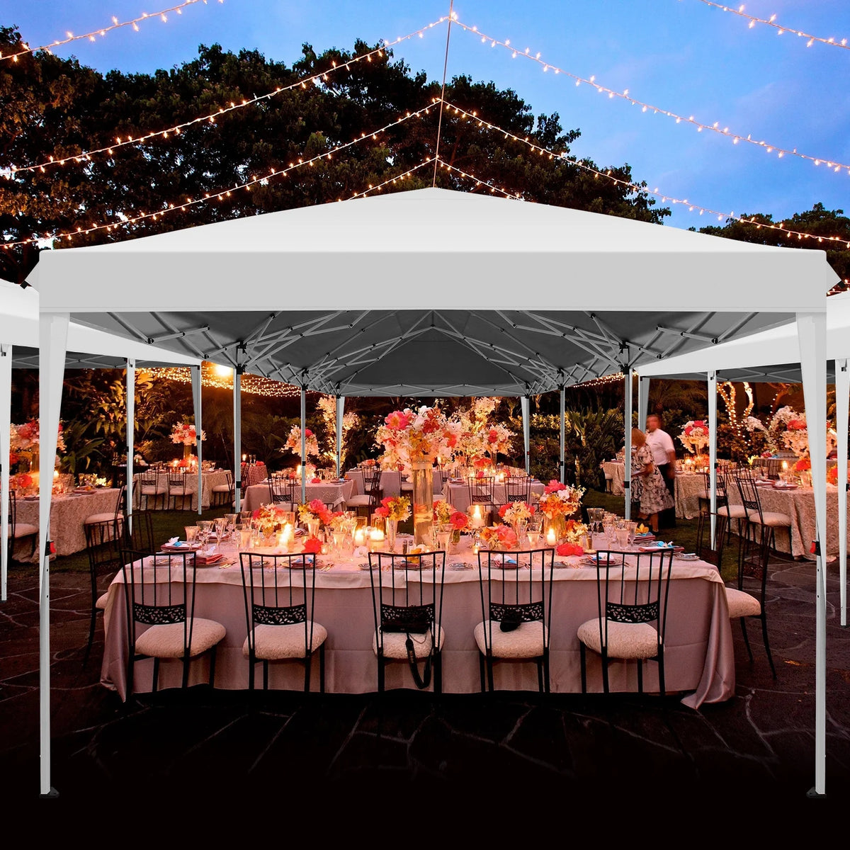 SANOPY 10'x10' EZ Pop Up Canopy Tent Outdoor Party Instant Shelter Portable Folding Beach Canopy with 4 Sandbag & Carrying Bag, Black