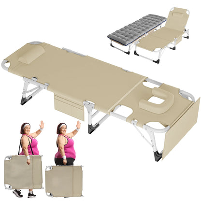 Slsy Folding Lounge Chair, 5-Position Adjustable Outdoor Reclining Chair, Folding Sleeping Bed Cot, Folding Chaise Lounge Chair for Pool Beach Patio Sunbathing