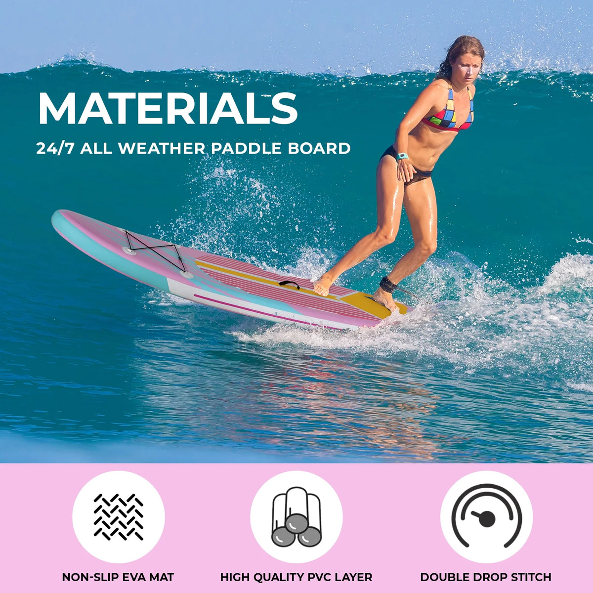 LAZY BUDDY 10ft Inflatable Stand Up Paddle Board with Premium SUP Accessories, Non-Slip EVA Deck, for Adults & Youth of All Skill Levels