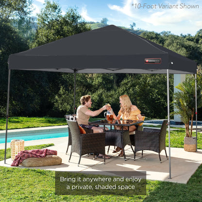 Best Choice Products 12x12ft Easy Setup Pop Up Canopy w/ 1-Button Setup, Wheeled Case, 4 Weight Bags - Navy Blue