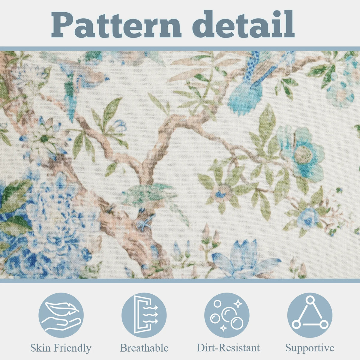 EROMMY Upholstered Accent Chair, Floral Print Fabric Armchair