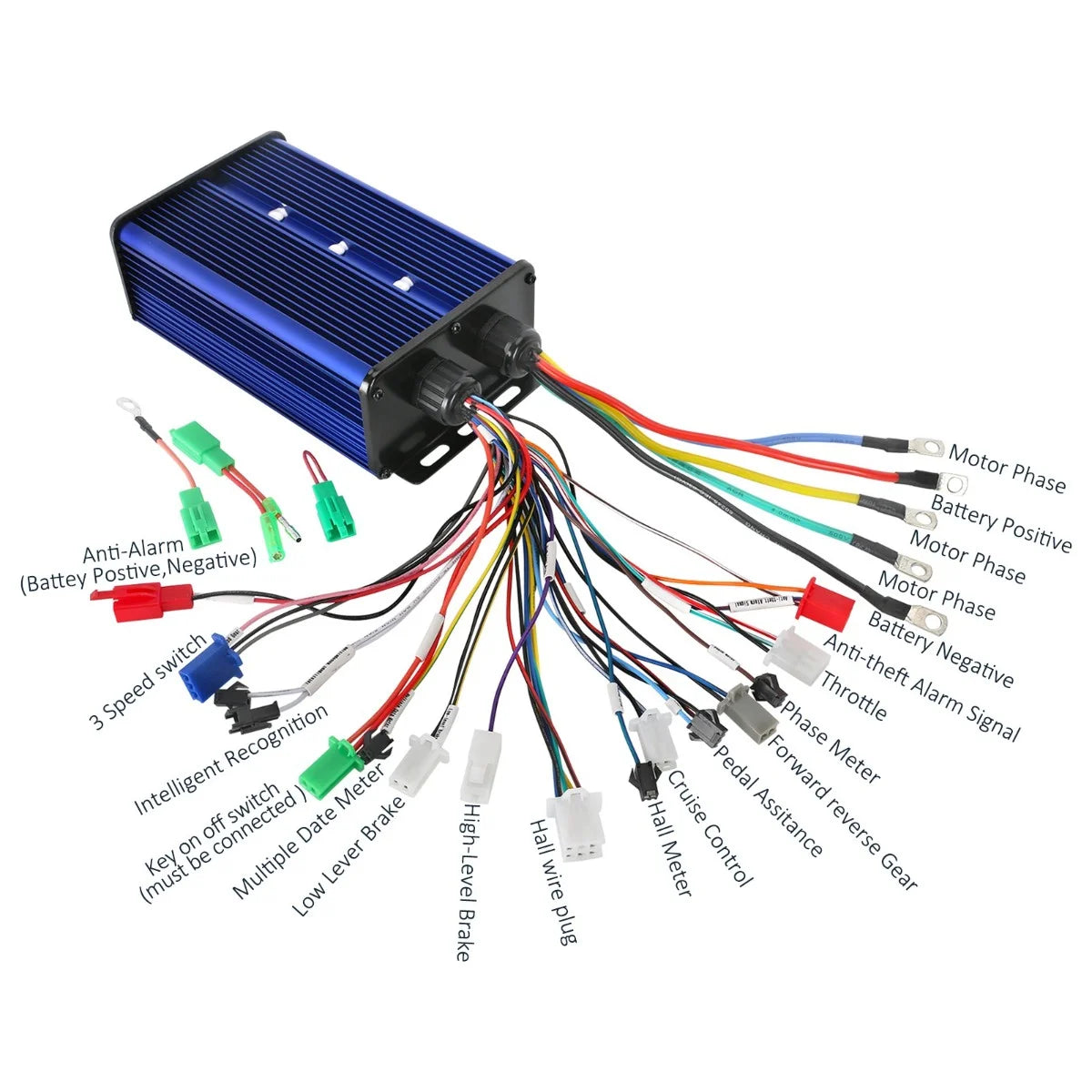 72V 3000W Brushless Motor Kit Controller Battery Handle Throttle for Electric Scooter E Bike Motorcycle DIY Parts Bicycle Kit Go Kart ATV Quad Buggy Golf Cart