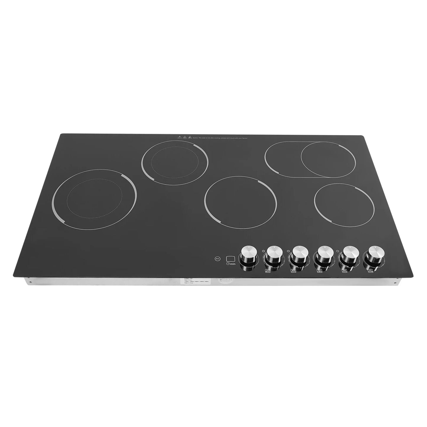 110V Modern Black Electric Cooktop Electric Stovetop 5 Burners Electric Cooktop for Homes, Restaurants