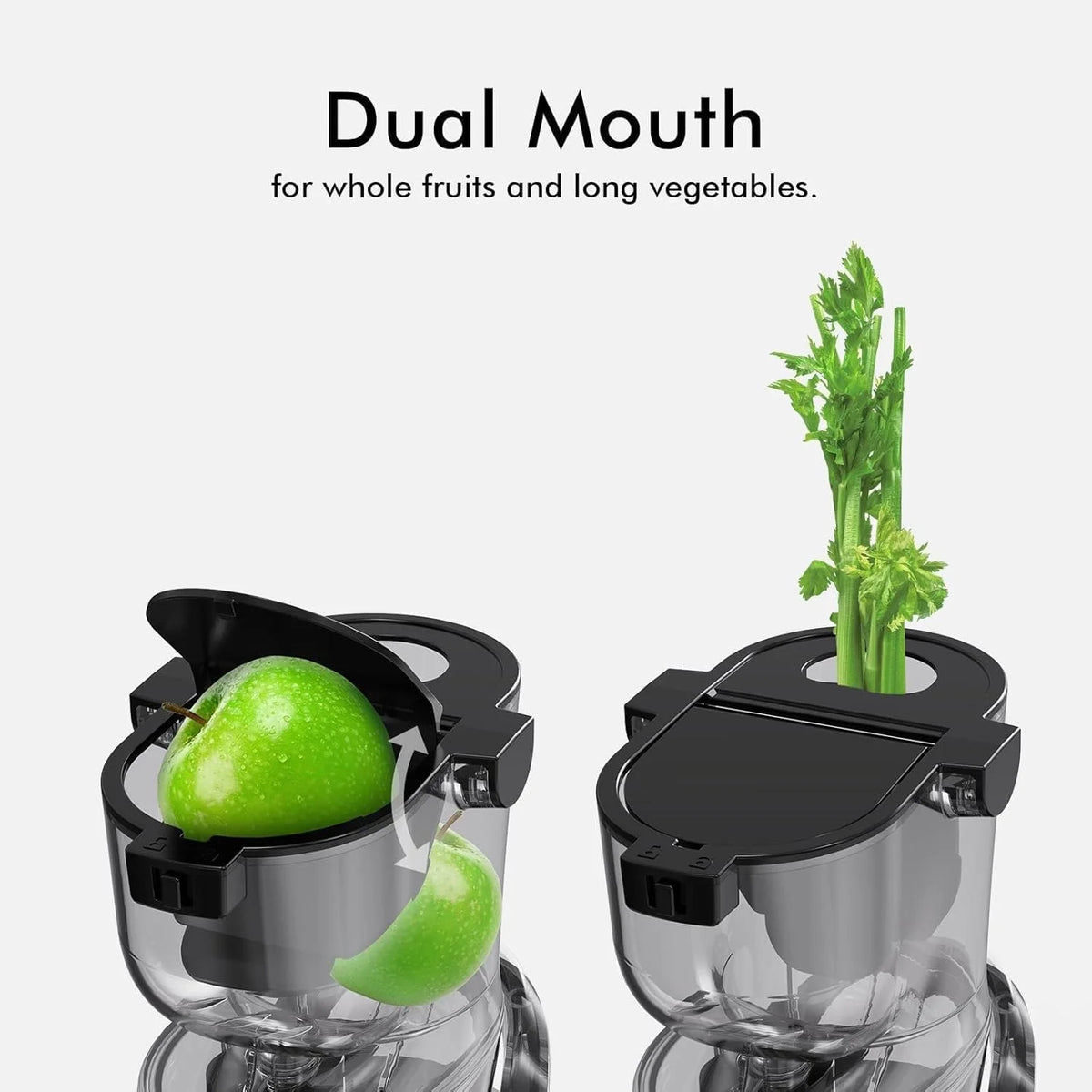 SIFENE 200W Cold Press Juicer Machine for Fruits and Vegetables, Masticating Juice Maker with 83mm Wide Chute, High Yield, Easy Clean, Gray