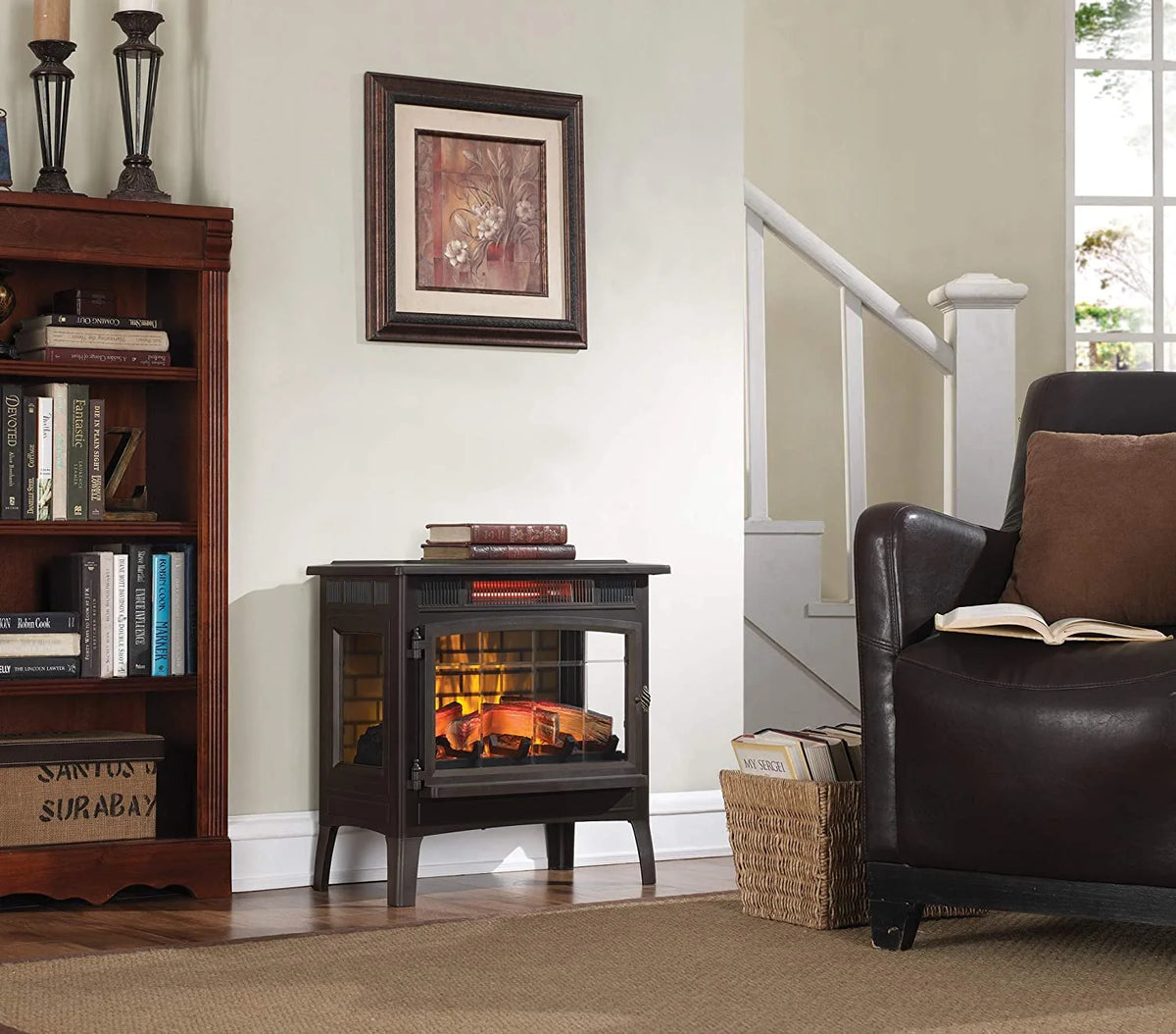 Duraflame 3D Black Infrared Electric Fireplace Stove with Remote Control - DFI-5010-01