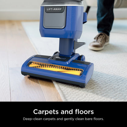 Shark Upright Vacuum, Lift-Away ADV, Pet Friendly, Bagless, with Self-Cleaning Brushroll, Hard Floor and Carpet, Anti Allergen & Lightweight Design, LA360, Blue