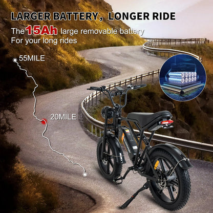 COLORWAY 750W Electric Bike for Adults,20X4.0 Fat Tire Off-Road E bike,48V/15Ah Battery Snow Beach Mountain Bike for Outdoor Cycling e bike