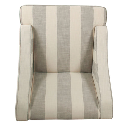 HomePop Classic Swoop Accent Chair - Blue and White Damask