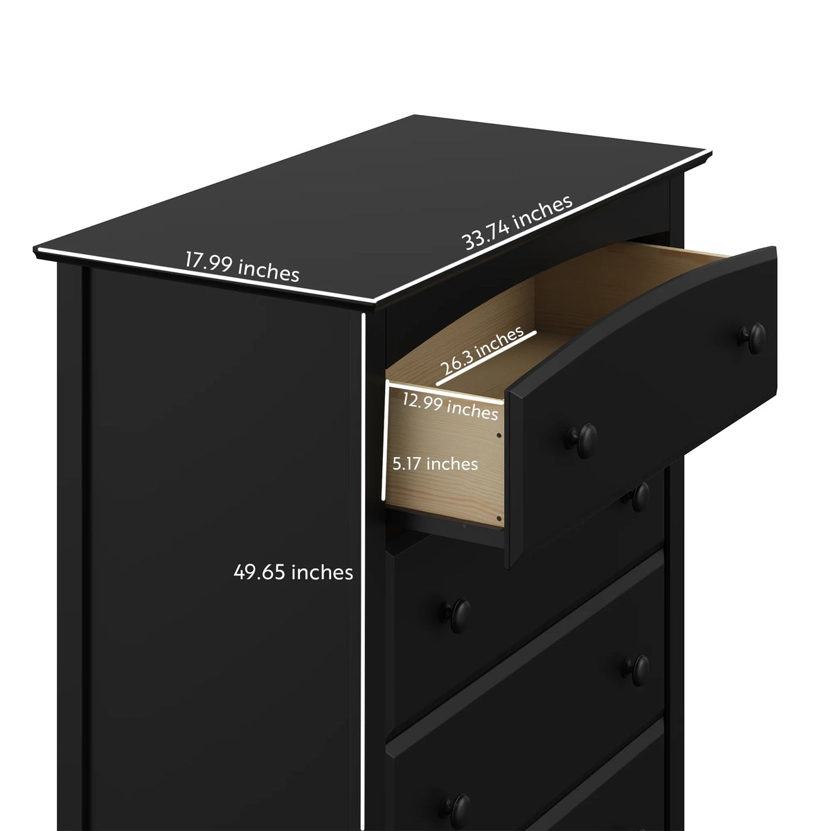 Storkcraft Kenton 5 Drawer Nursery Dresser, Pebble Gray