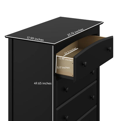 Storkcraft Kenton 5 Drawer Nursery Dresser, Pebble Gray
