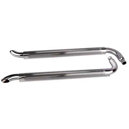 Patriot Exhaust 70 in Long Shielded Chrome Exhaust Side Pipes 2 pc P/N H1070