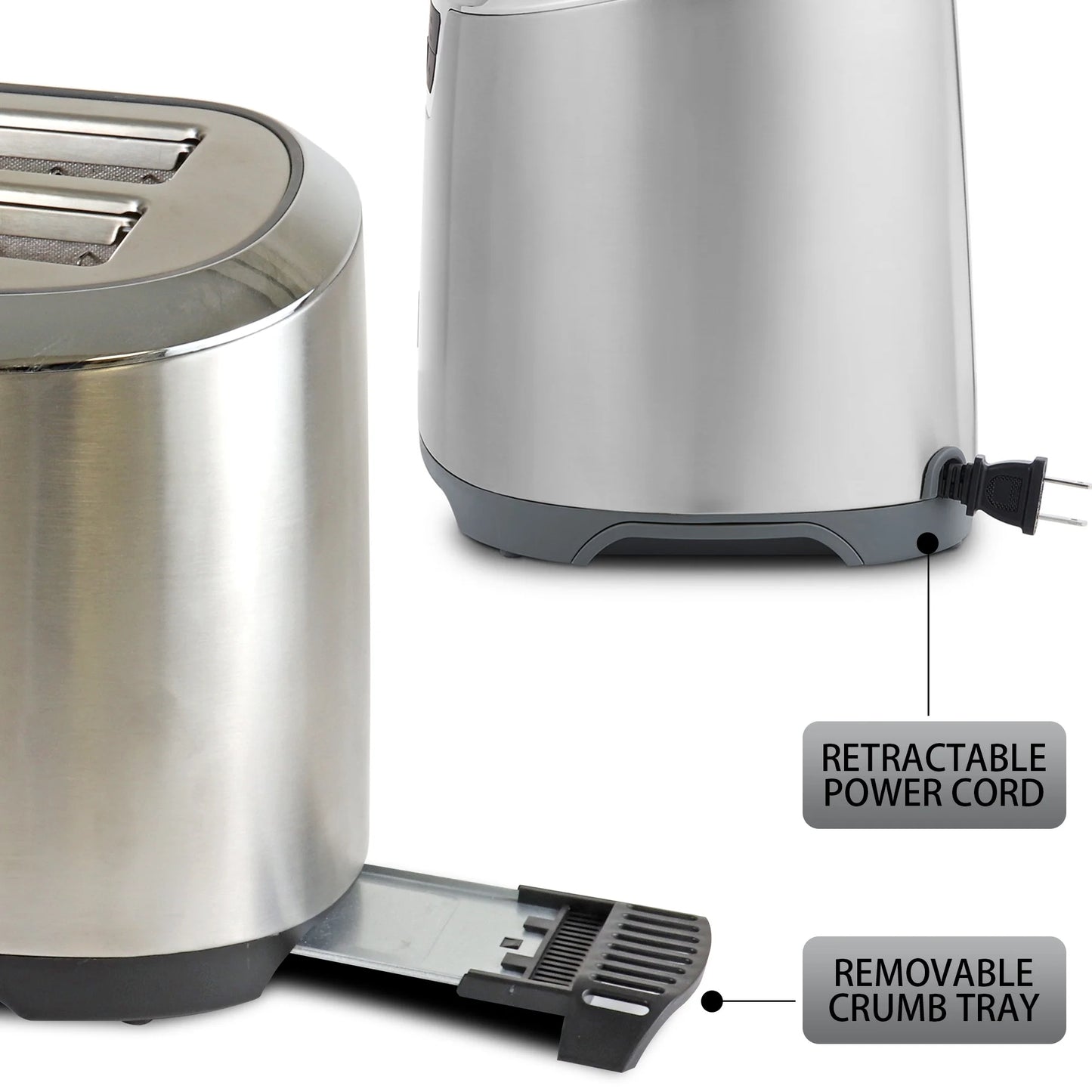 Kenmore Elite 4-Slice Toaster with Auto Lift, Long Slot, Stainless Steel, Digital Controls, Extra Wide Slots
