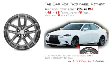 18" 18x8 New Single Front Alloy Wheel For LEXUS IS250 IS350 2014-2020 OEM Design Replacement Rim