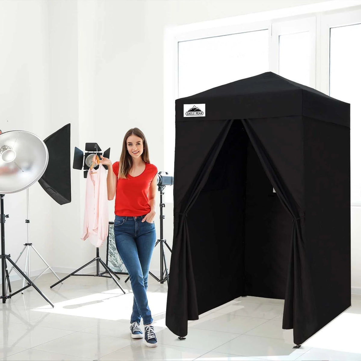 EAGLE PEAK Flex Ultra Compact 4 ft x 4 ft Pop-up Changing Room Canopy, Portable Privacy Cabana