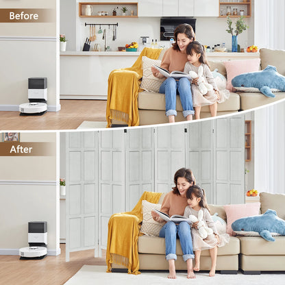 Aletheiawu 4 Panel Room Divider Wall and Folding Privacy Screens��No Installation Required��White