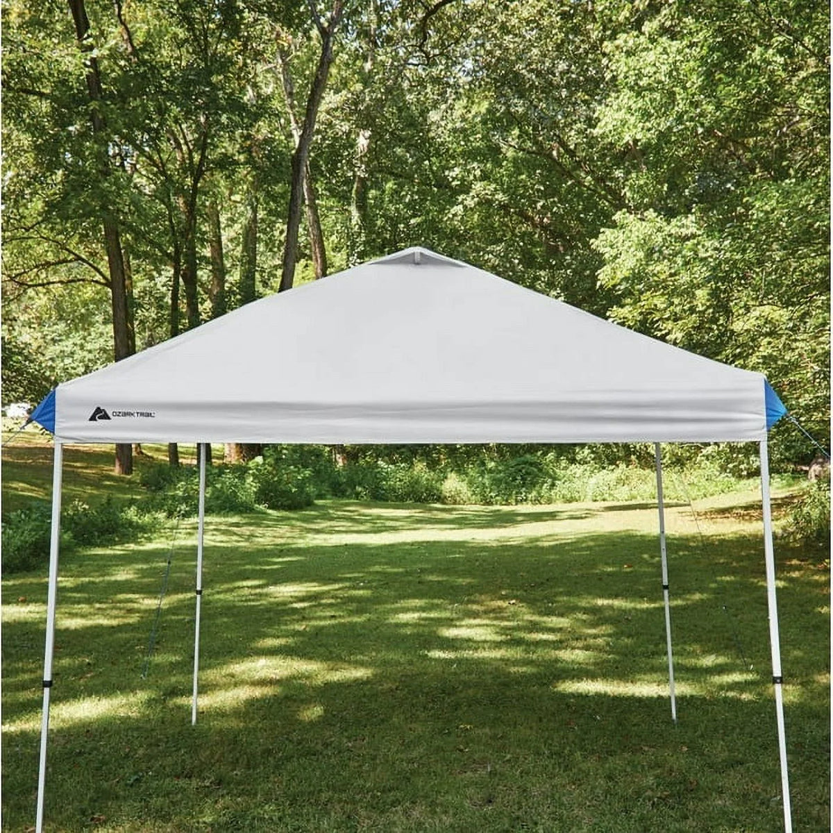 Ozark Trail 10x10 Instant Pop Up Canopy Tent with Simple Push Setup �?Straight Leg Pop-Up Tent for Tailgating, Camping & Events, White
