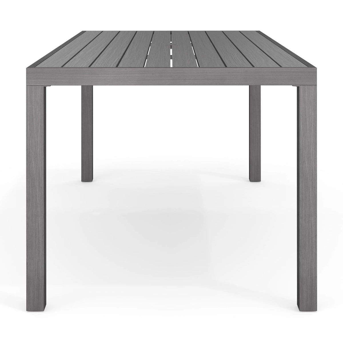 Martha Stewart 71" Indoor-Outdoor Patio Table with Gray Brushed Woodgrain Aluminum Finish