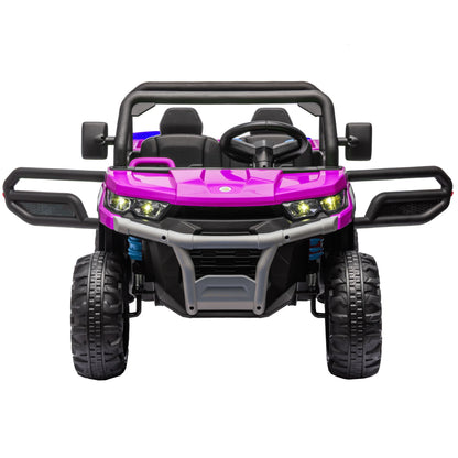 Xuanlur 24V 2 Seater Kids Ride on Car Truck, Ride on UTV W/ 2x200W Motor, 24 Volt Ride on Toys W/ Dump Bed/Shovel, Electric Car for Kids W/ Durable Tires, LED Light, Music, Remote Control, Black