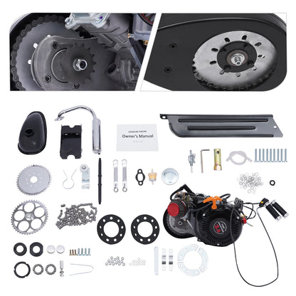 Aiqidi Full Set 100CC 4-Stroke Bicycle Engine Kit Gas Motorized Motor Bike Modified Engine Conversion Kit Chain Drive 3HP 3600Rpm