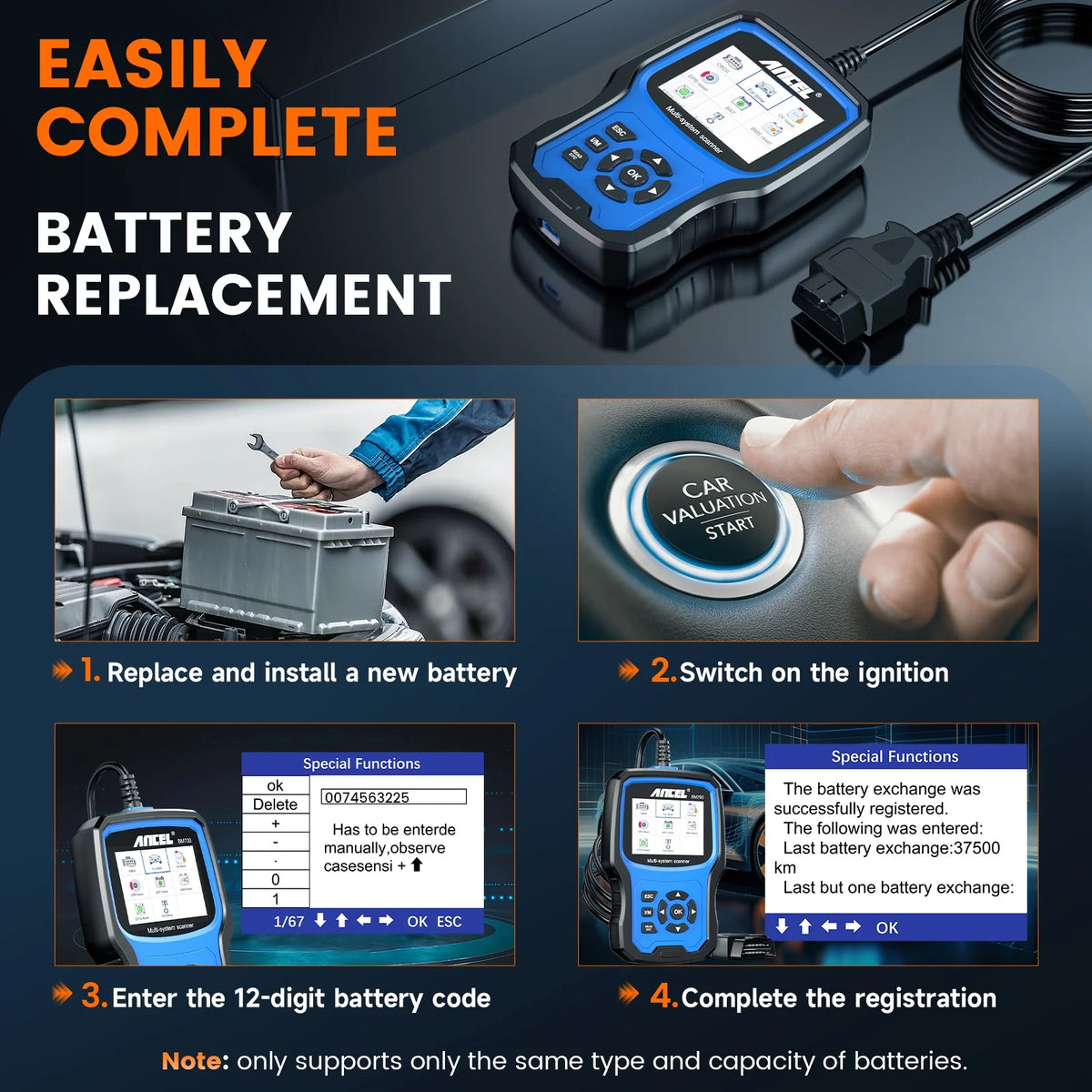 ANCEL BM700 OBD2 Scanner Code Reader ABS SRS EPB TPMS Diagnostic Scanner Fit for BMW/Fit for Mini