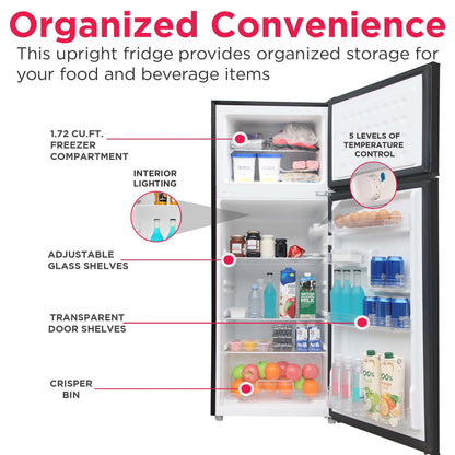 Frigidaire 7.5 Cu. Ft. Top Mount Refrigerator, Black