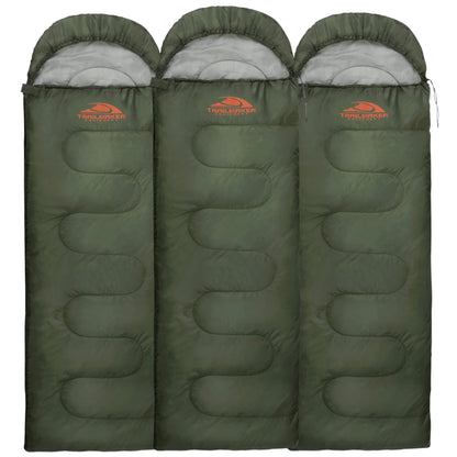 10 Pack Bulk Wholesale of Cold Weather Hooded Sleeping Bags for Adults, Kids, Homeless, Camping, Indoors, Outdoors - 10 Count Hooded Sleeping Bags in Black 71"L x 30"W