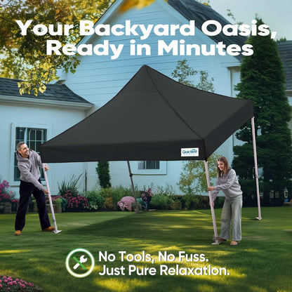 Quictent 10x10 Pop up Canopy TentPortable Instant Shelter with Vent, Ez up Canopy with Reflective Top and Fluorescent Rope