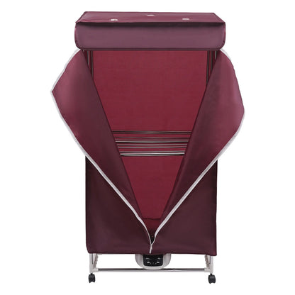 110V Wine Red Clothes Dryer Portable Travel Mini Dryer Machine 1200-1500W Electric Dryer For Homes, Apartments
