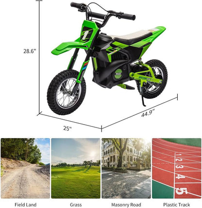 Nasitip Electric 350W Dirt Bike for Kids 8-16 year - Black
