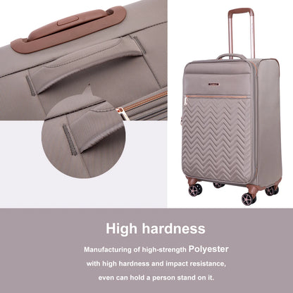 Travelhouse 4 Piece Luggage Set Softside Expandable Lightweight Suitcase with Double Spinner Wheels.(Black)