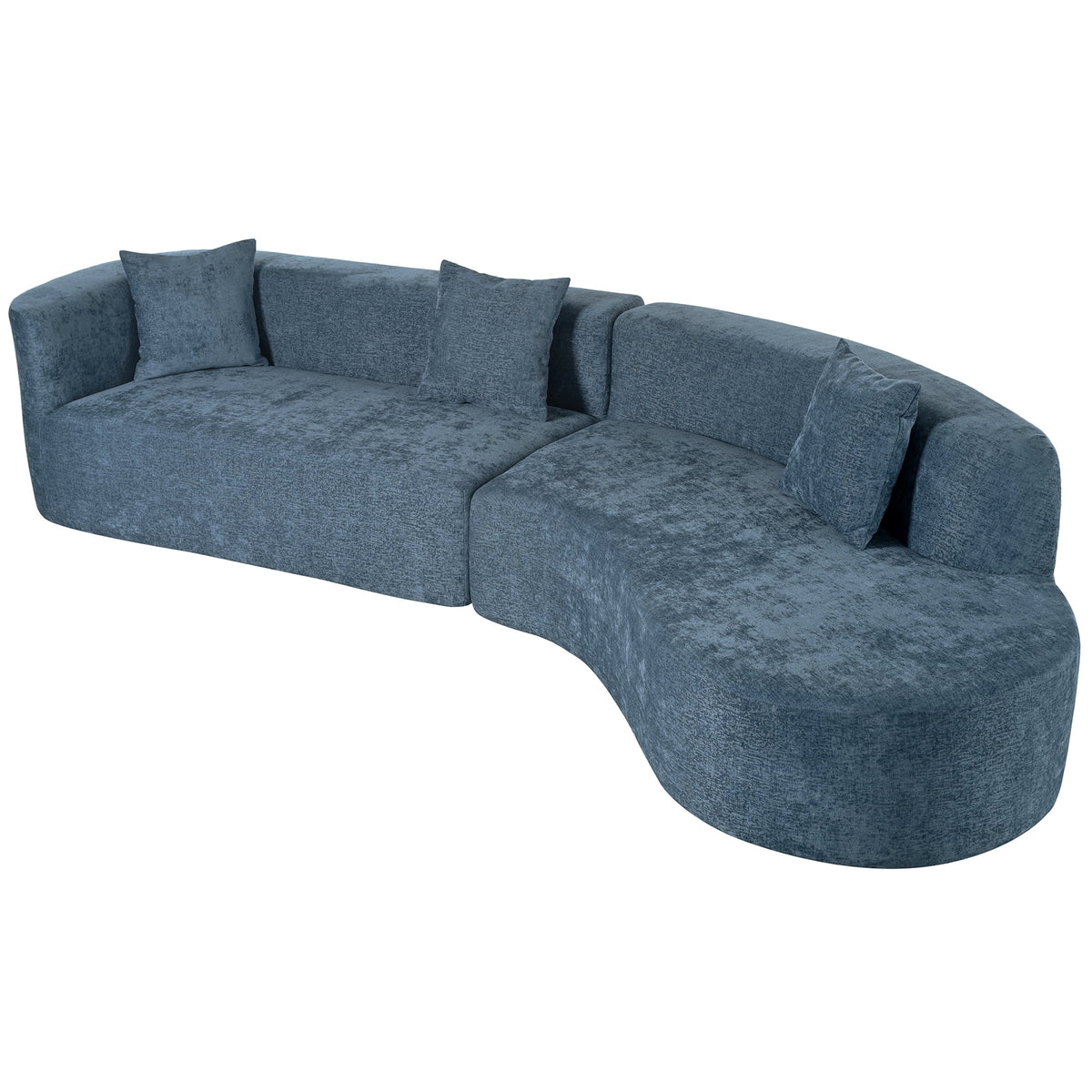 Harper & Bright Designs Modern Curved Floor Sofa Set, Modular Sectional Sponge Couch for Living Room, 2 PC Free Combination No Assembly Foam-Filled Sofa, Beige