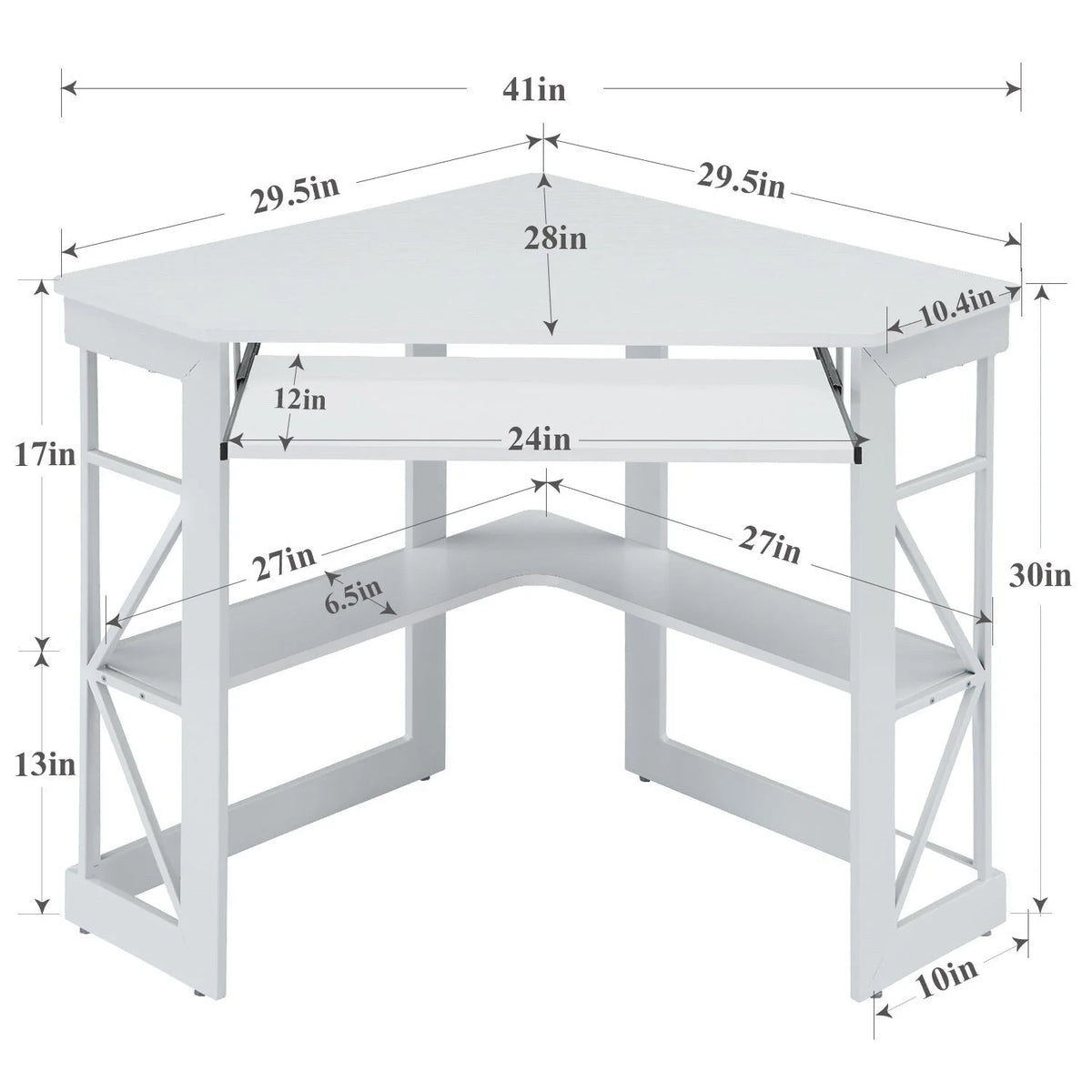 Brown Triangle Corner Desk, Office/Computer/Writing Desk for Student Apartments