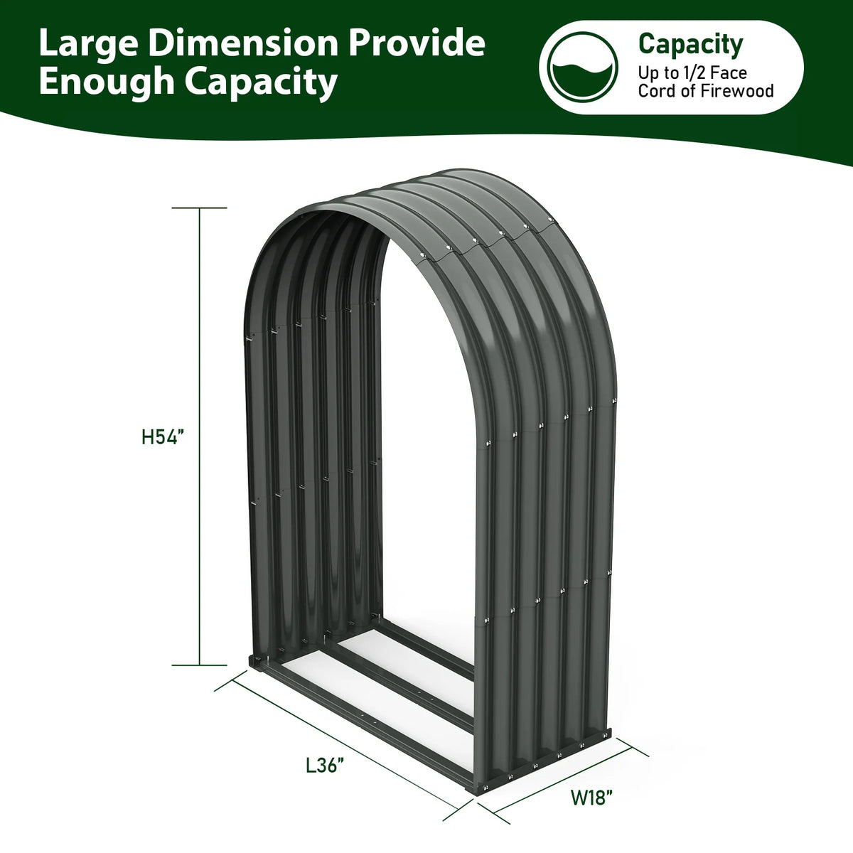 TRAMULL Outdoor Heavy Duty Galvanized Steel Log Holder