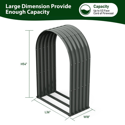 TRAMULL Outdoor Heavy Duty Galvanized Steel Log Holder