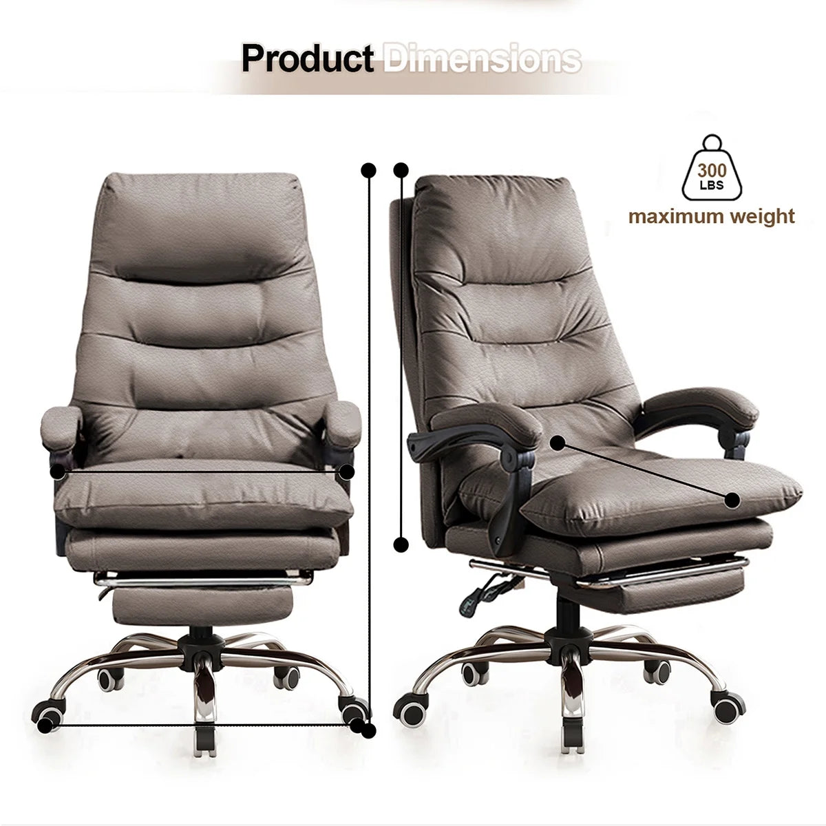 Comfortable Office Chair High Back Executive Desk Chair Leather Computer Gaming Chair Swivel Office Chairs with Footrest
