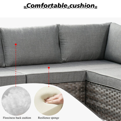 Ovios 12 Pieces Outdoor Furniture All Weather Wicker Patio Conversation Sectional Sofa Set with Side Table for Garden Backyard
