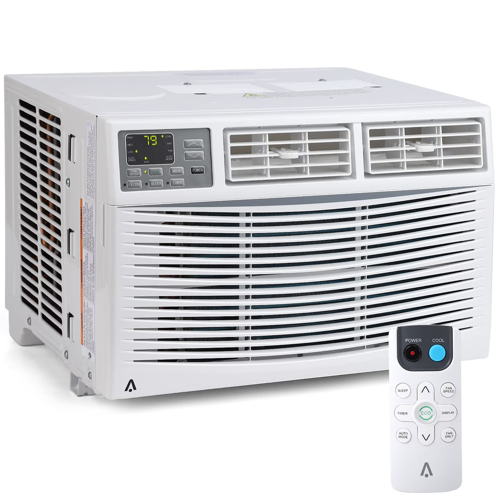 Air Conditioner, 8000 BTU Turbo Fast Cooling AC Unit Remote/App Control, Flexible Window Opening(T Design Install Kit), 24H Timer, Washable Filter,White